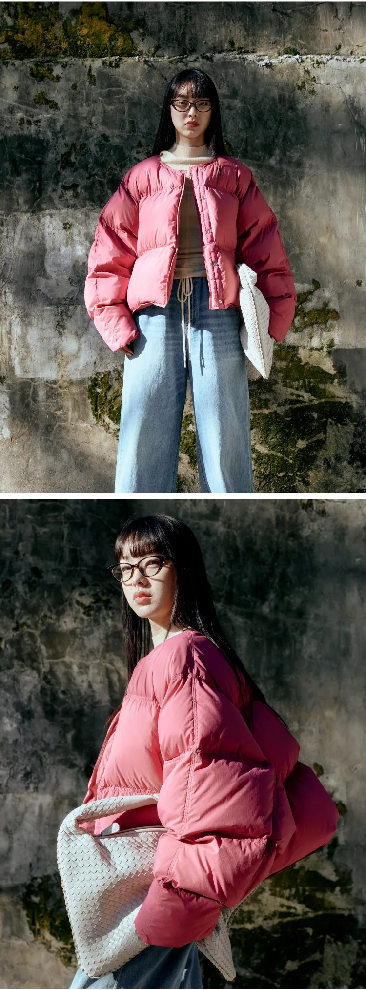 Collarless Short down Jacket, Petite Size, 90% White Duck down Puffer Jacket, Thickened Women's Coat