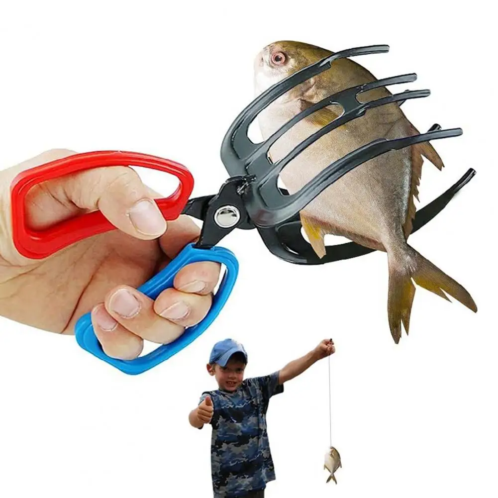 Fish Grip Hook Ergonomic Metal Fishing Pliers Gripper with 3-tooth Claw Design for Portable Fish Control Handling Durable Fish