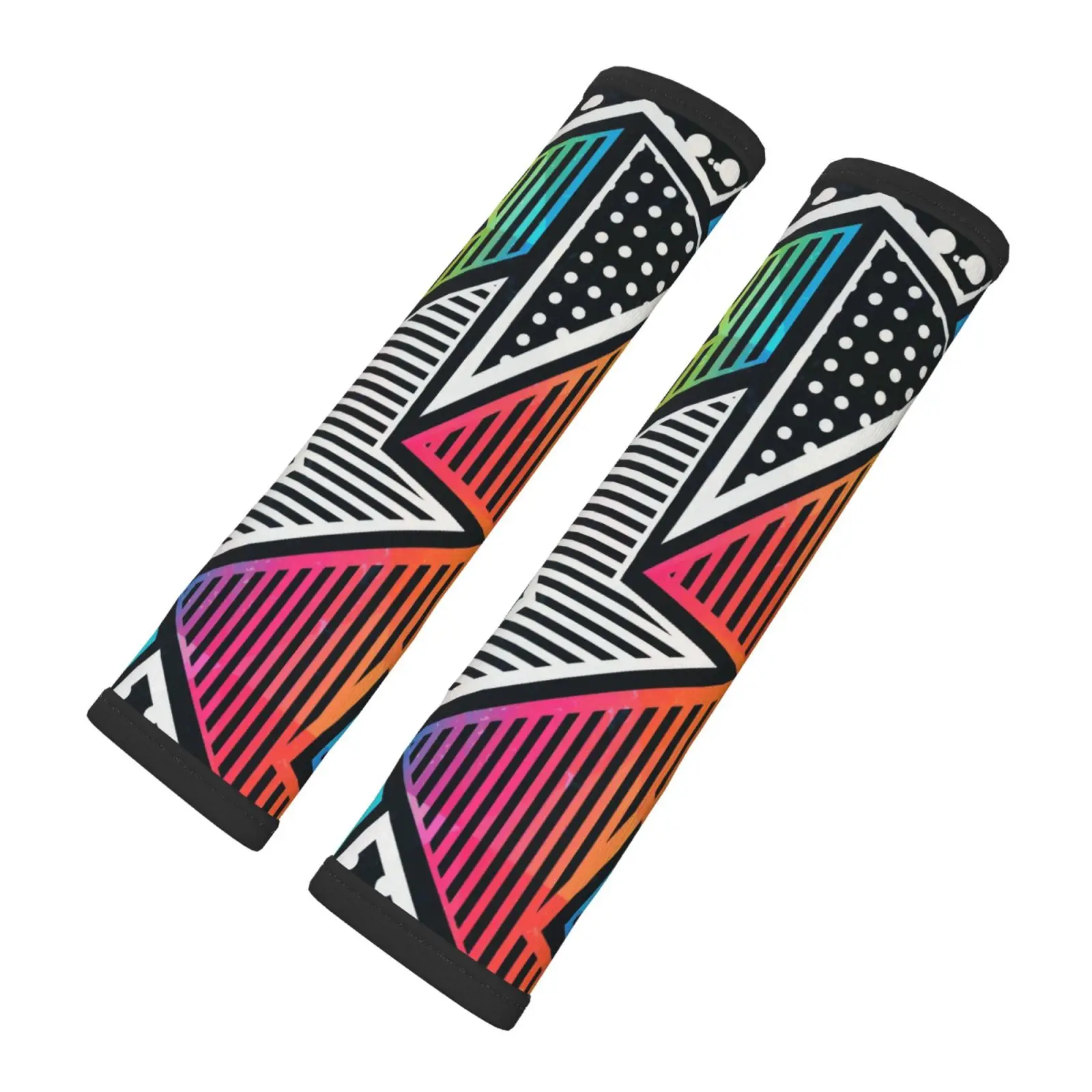 

2 Pieces of Fashionable Mosaic Printed Pattern Car Seat Belt Cover Universal Shoulder Comfort Anti Pinch Neck Car Accessories