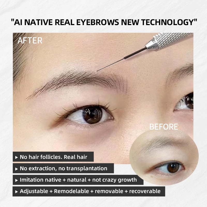 AI NATIVE REAL EYEBROWS NEW TECHNOLOGY/Real Eyebrow Implant Clone Natural Eyebrow Tattoo Practice Kit