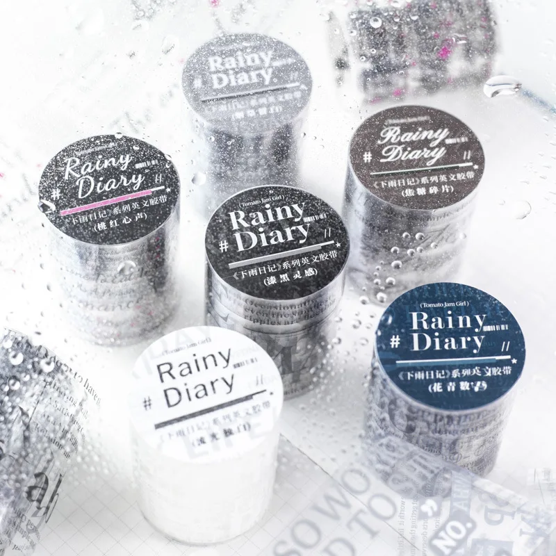 1 adet/1 grup dekoratif yapışkan bantlar yağmur günlüğü maskeleme bantları önemsiz dergisi Scrapbooking stikkendi başına yap kağıdı