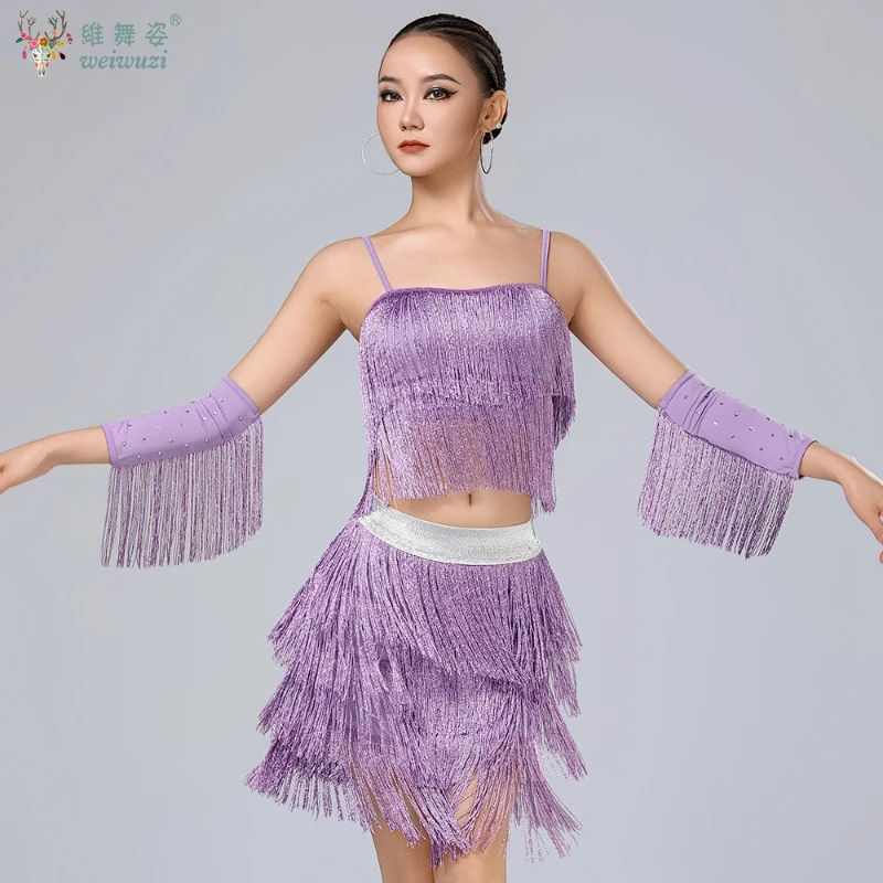 

Полуюбка и топы для латинских танцев, женская одежда для выступлений на сцене, танцевальное платье с зашифрованной бахромой, женский праздничный костюм для выступлений