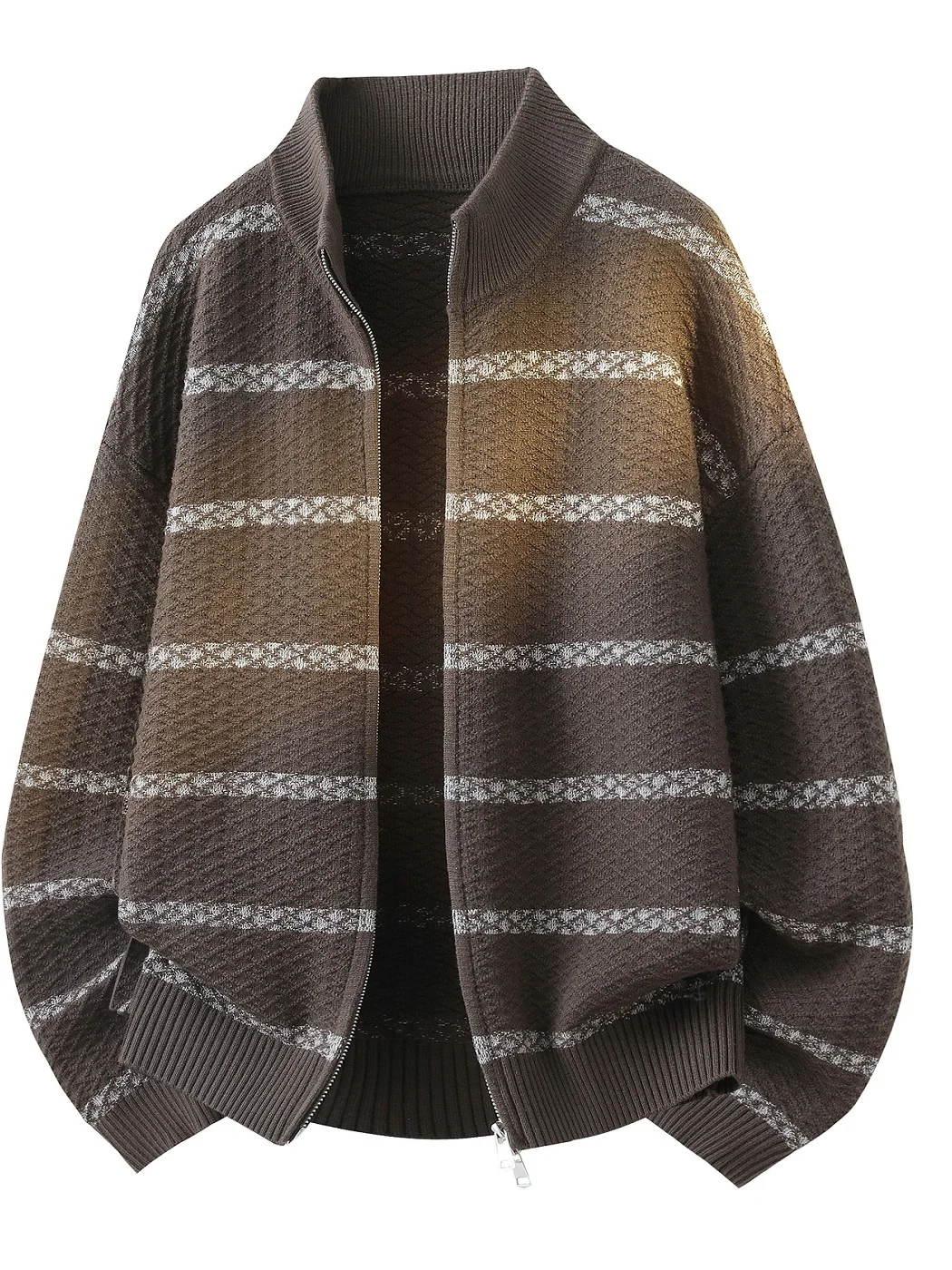 

Мужской вязаный кардиган Thiened: повседневный, осенне-зимний, универсальный, с воротником-стойкой, модный, на молнии, свободного кроя...