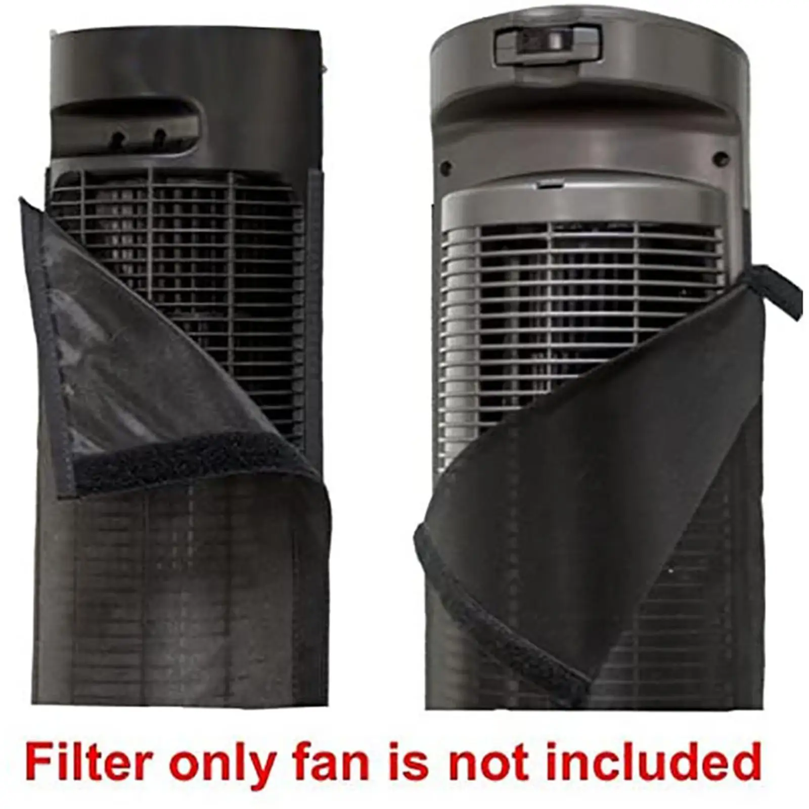 Universal Tower Fan Air Filter Screen Mesh Reusable Dust Proof Cover for Indoor Home Office Use Black Polyester