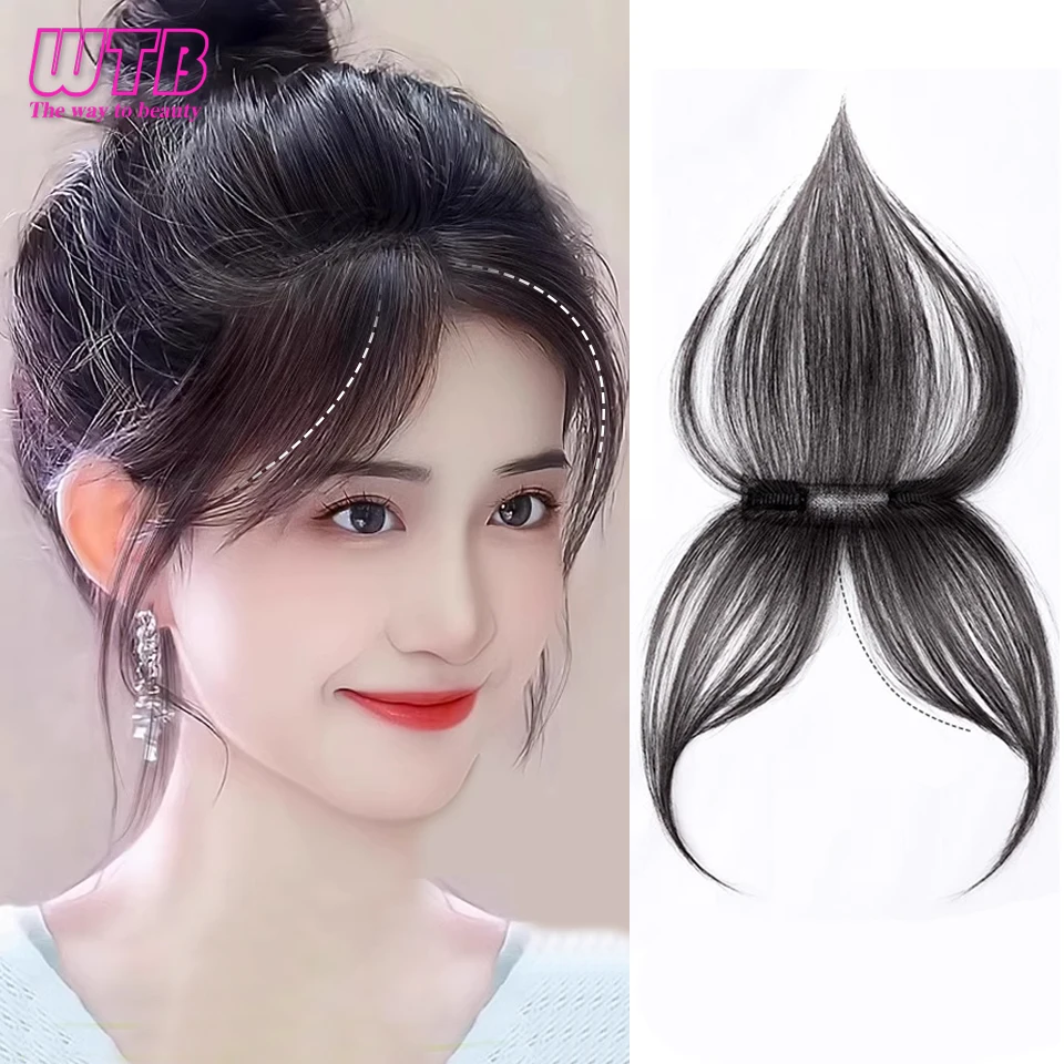 Synthetic Hair Bangs With Sideburns Hair Clip In Hair Extensions Hair Natural Hairpiece Women Clip In Bang for Daily Use