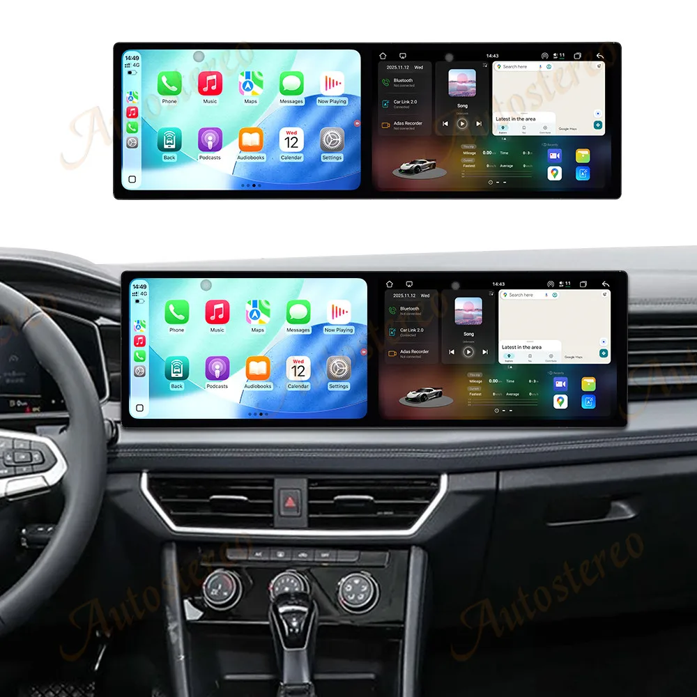 

Автомобильный GPS-навигатор с двойным экраном 10,1 дюйма для Volkswagen Sagitar 2023, мультимедийный плеер, автомобильный радиоприемник, авто