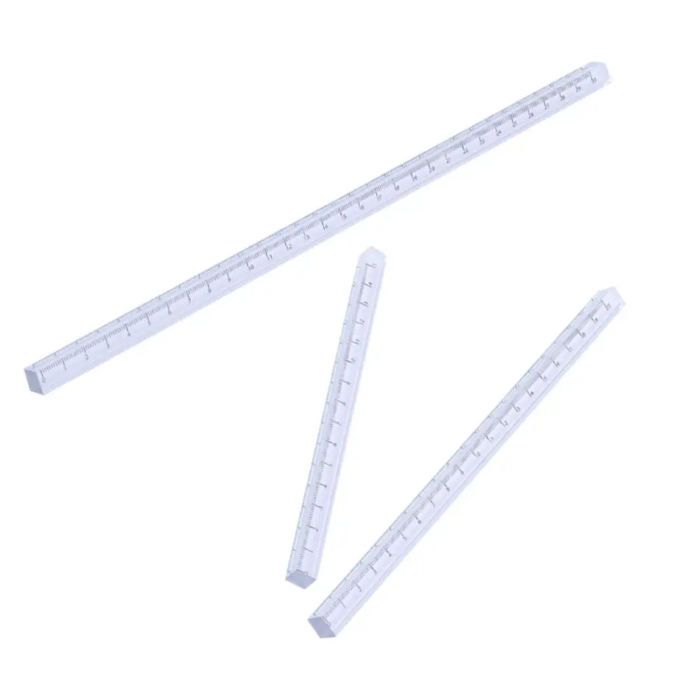 

3 Pcs Transparent Ruler Set Acrylic Straight Measuring School Precision Drawing Tool Lightweight