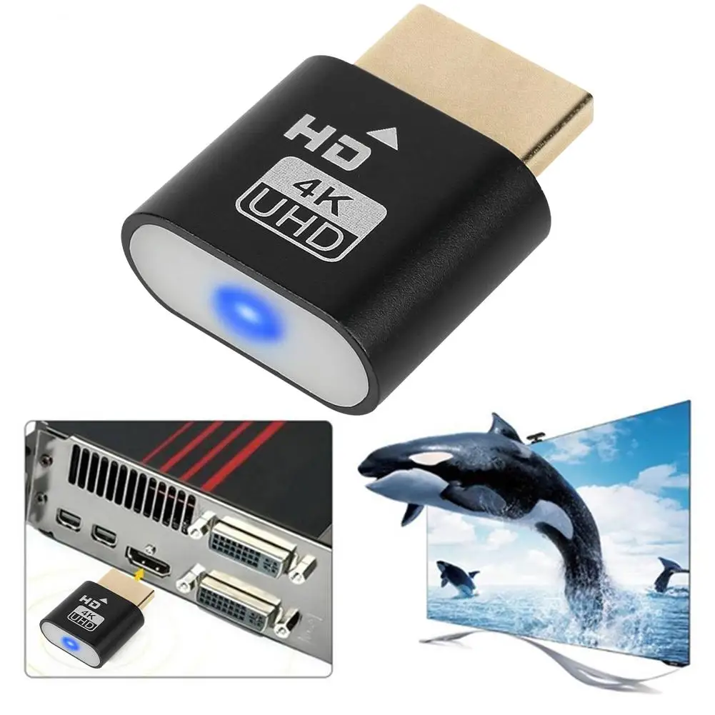 Adaptador de pantalla Virtual, 5 piezas, 4K, Displayport Dummy Plug, emulador de pantalla fantasma sin cabeza, tarjeta gráfica de vídeo