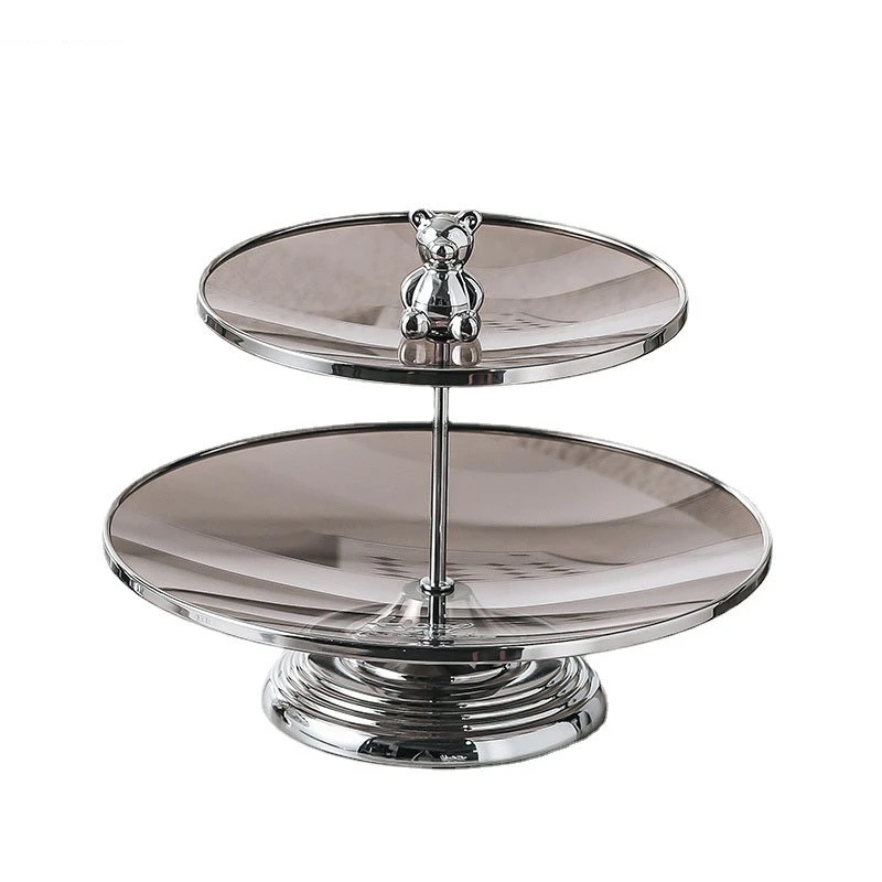 

Минималистичная стеклянная фруктовница для гостиной, многоярусная круглая подставка для десертов, конфет и закусок, аксессуар для декора стола