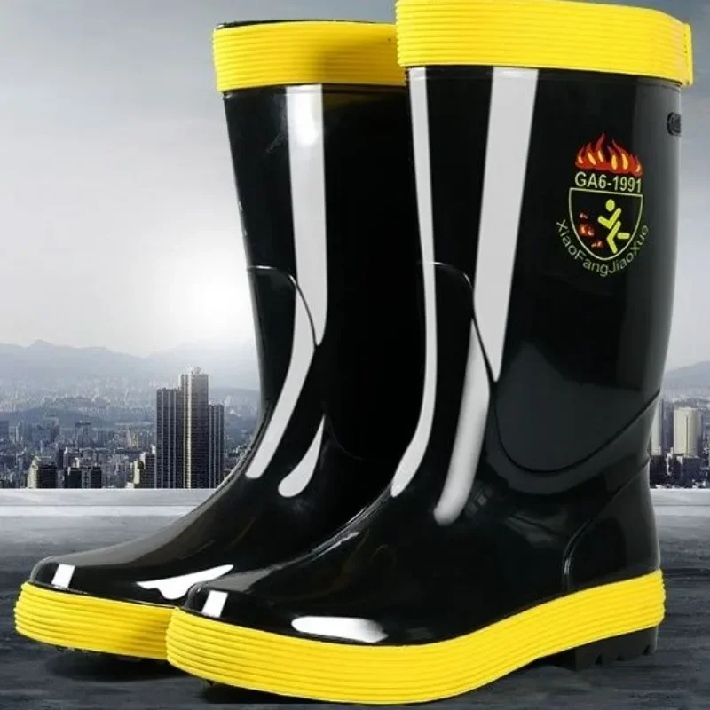 Man Shoes Non-slip Rain Boots for Men Pvc Waterproof Gumboots Teenagers Wear-resistant Galoshes City Wide Toes Plastic Wellies