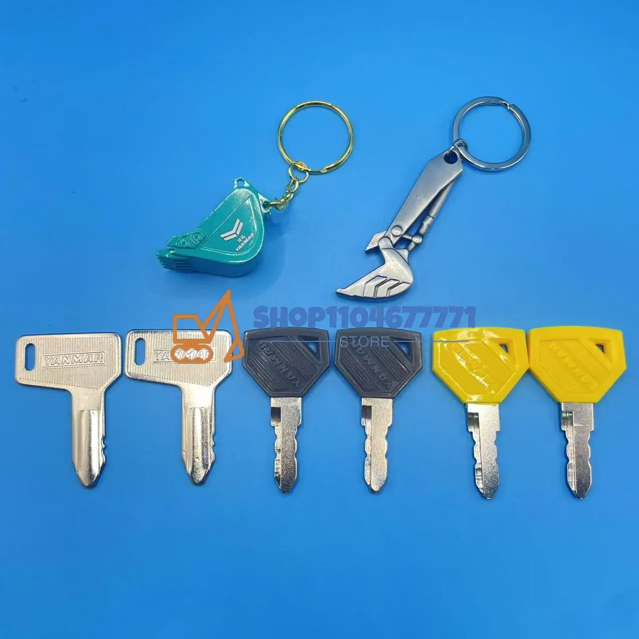 2 шт. 301 52160 ключ зажигания для нового экскаватора Yanmar, грейдер, бульдозер с открывалкой для бутылок, брелок для ключей, копающее ведро, брелок