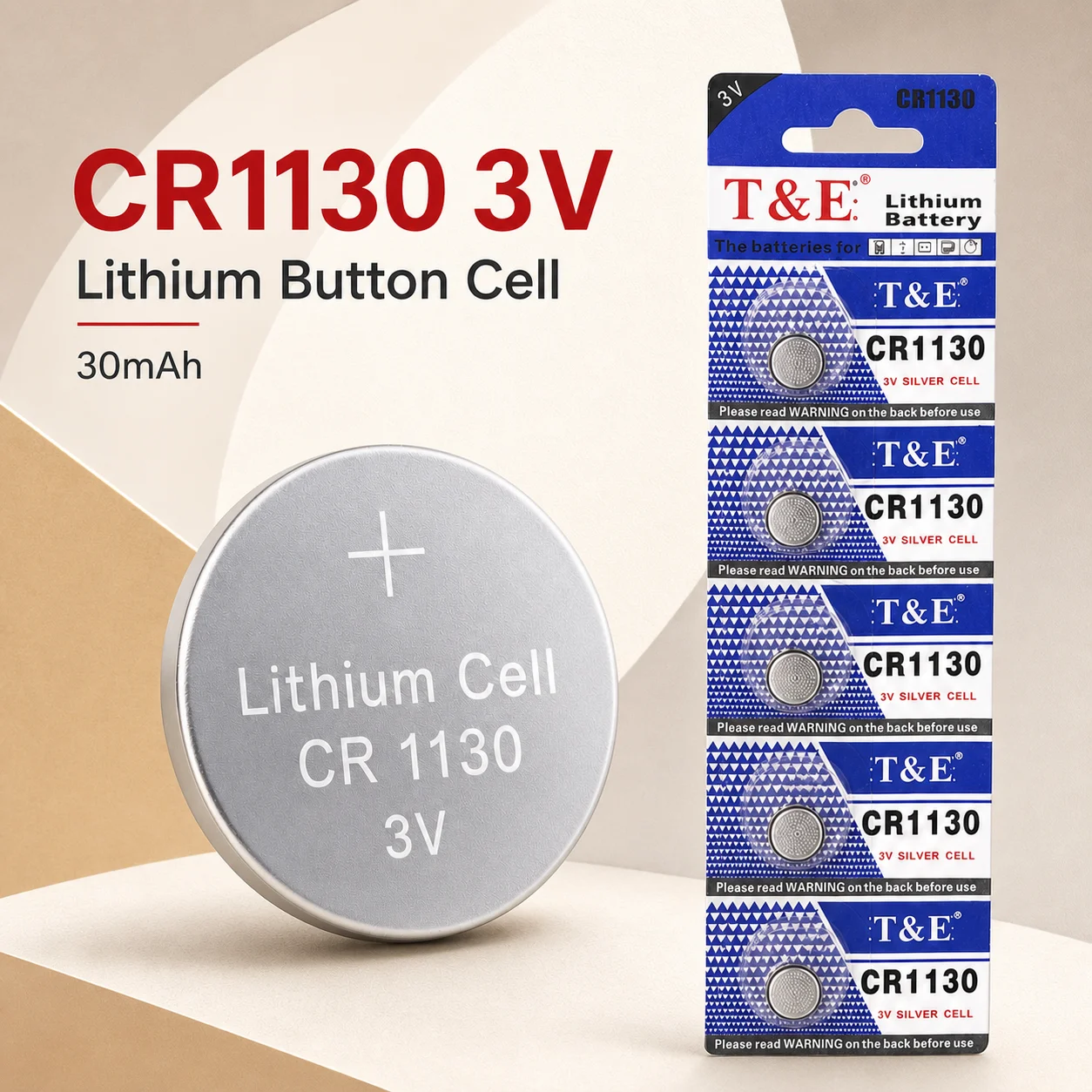 Button Cell Battery CR1130 3V Multi Quantity Options, DL1130 BR1130 LM1130 KL1130 for Watch Toy Remote Control