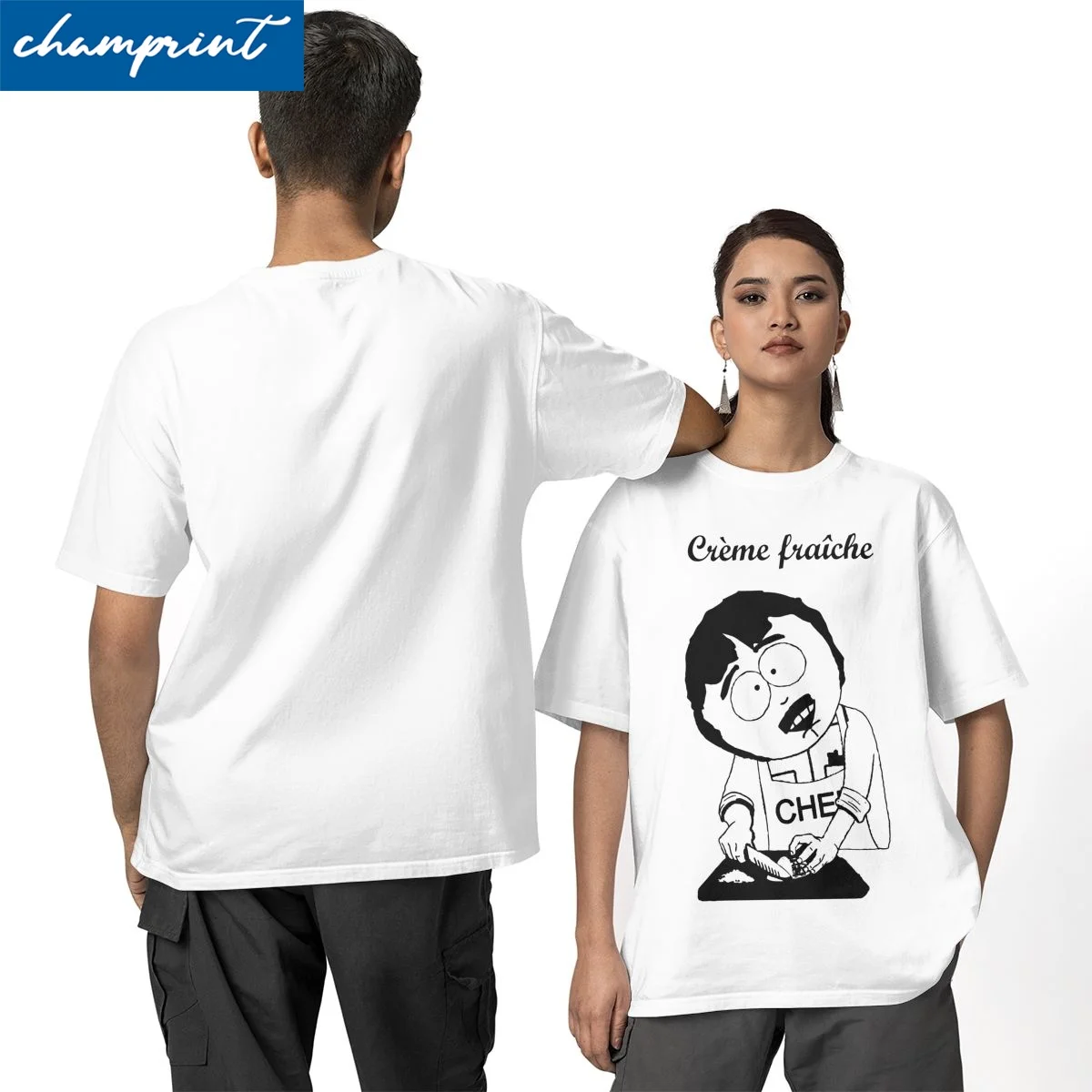 Creme Fraiche Souths Parks T-Shirts für Männer und Frauen, kreatives Baumwoll-T-Shirt, Rundhalsausschnitt, kurzärmelig, originelle Kleidung