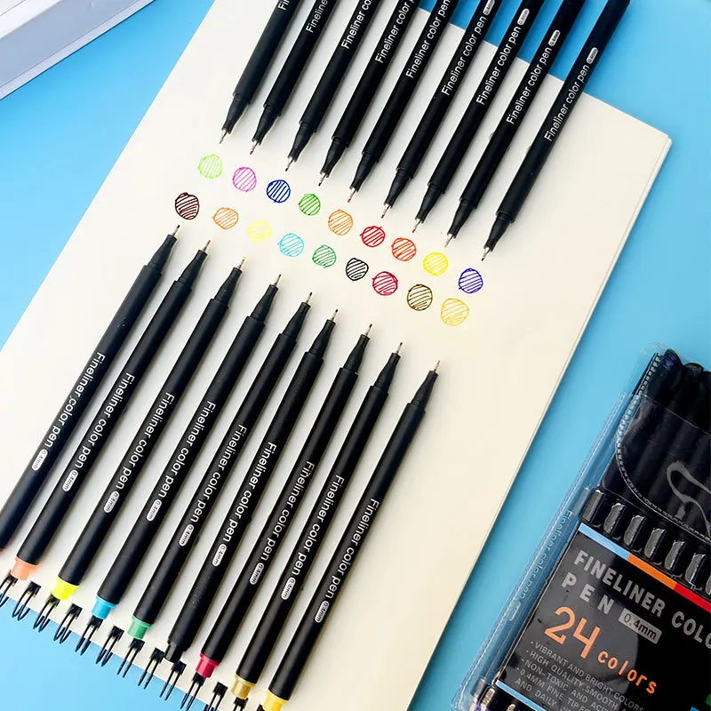Colored Fineliner Pens 12-100 Colors Micro Liner Water-Based Drawing Pen Set Art Journaling Sketching Painting