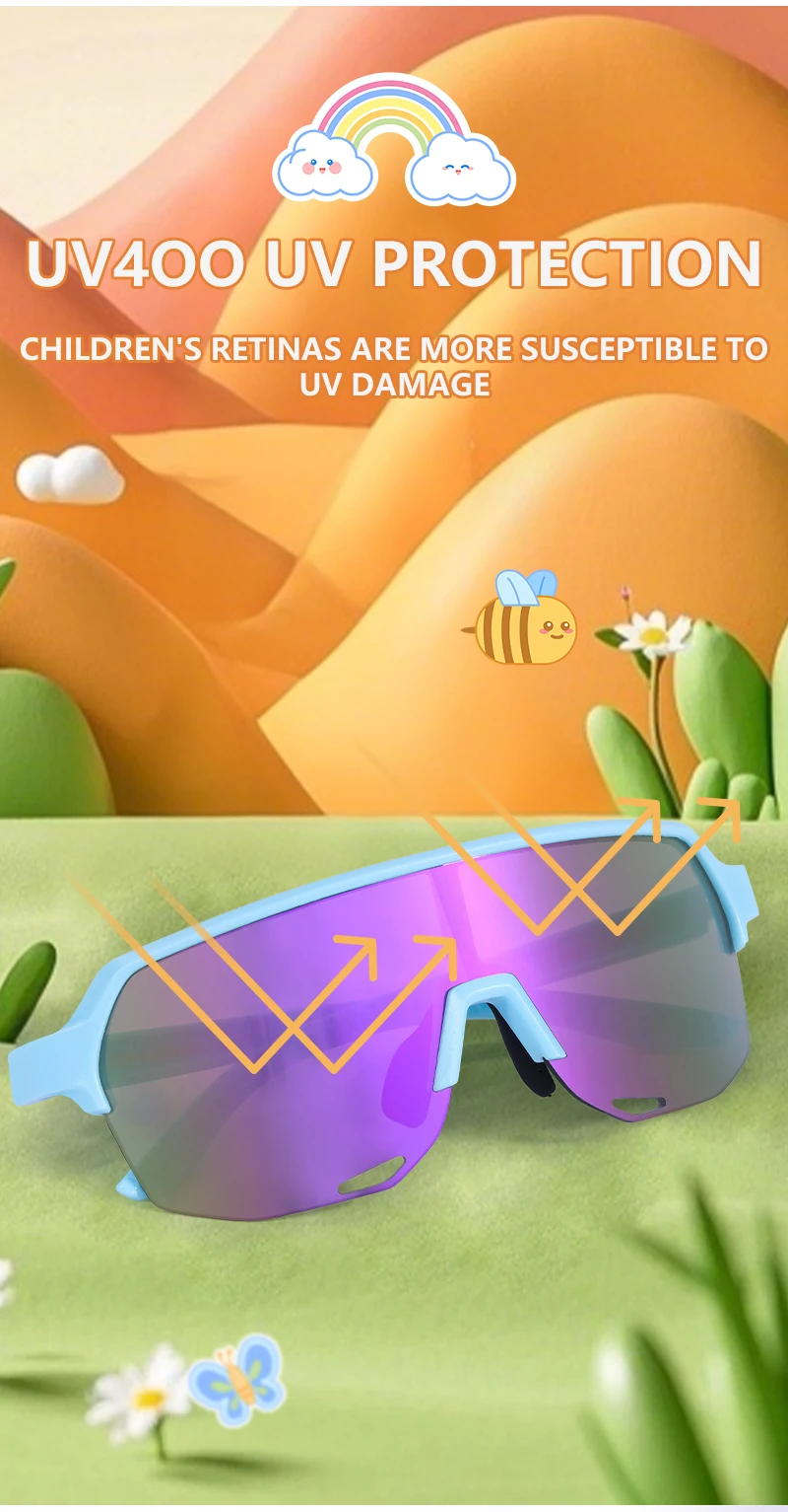SCVCN Kinder-Sportsonnenbrille für Jungen und Mädchen, Outdoor-Fahrradbrille, Kinder-Campingbrille, MTB-Angelbrille, Fahrradbrille, UV400 – Detail 5