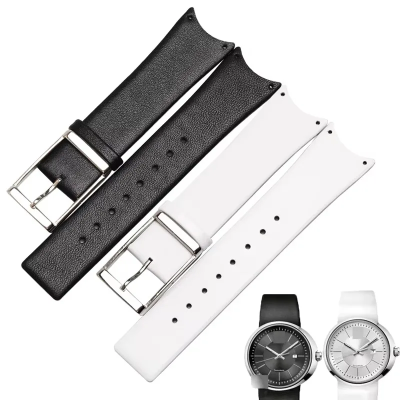 MAIKES Top Quality Genuine Calf Leather Watch Band Red Watchband Case For CK Calvin Klein KOV231 Watch Strap 21mm