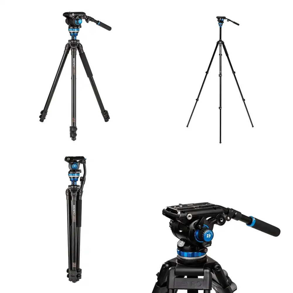 

Benro S6 Pro Heavy Tripod With Head Flexible Digital Tripod for Camera DSLR Flip Professional Video Tripod