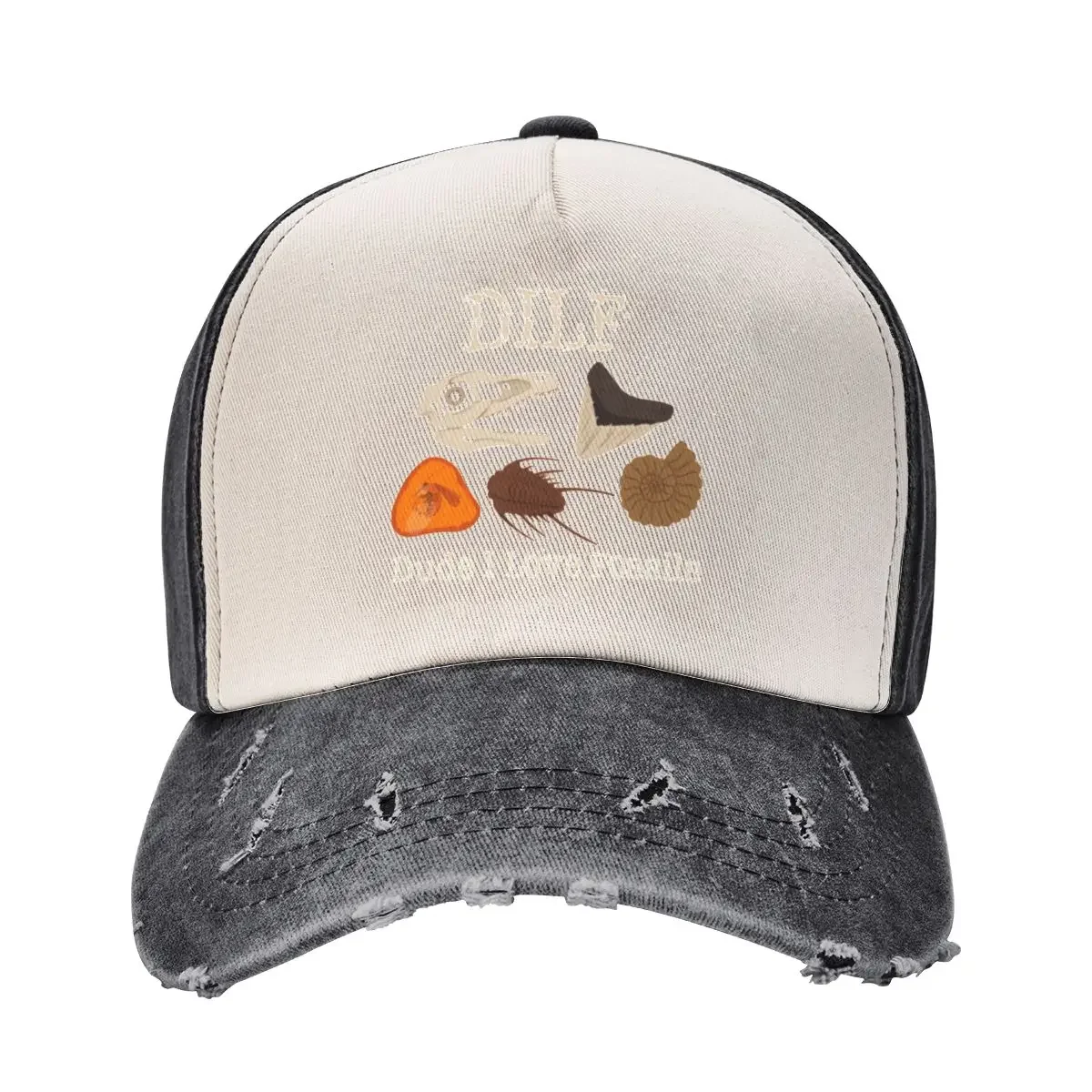 DILF - Dude I Love Fossils Baseball Cap custom Hat Golf Hat birthday Vintage Baseball For Men Women's