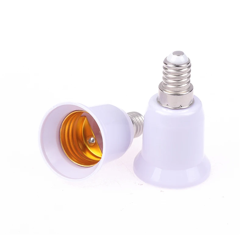 2 pezzi bianco da E14 a E27 E14-D27 presa di conversione adattatore presa convertitore in plastica ignifuga adattatore per lampadina Set di