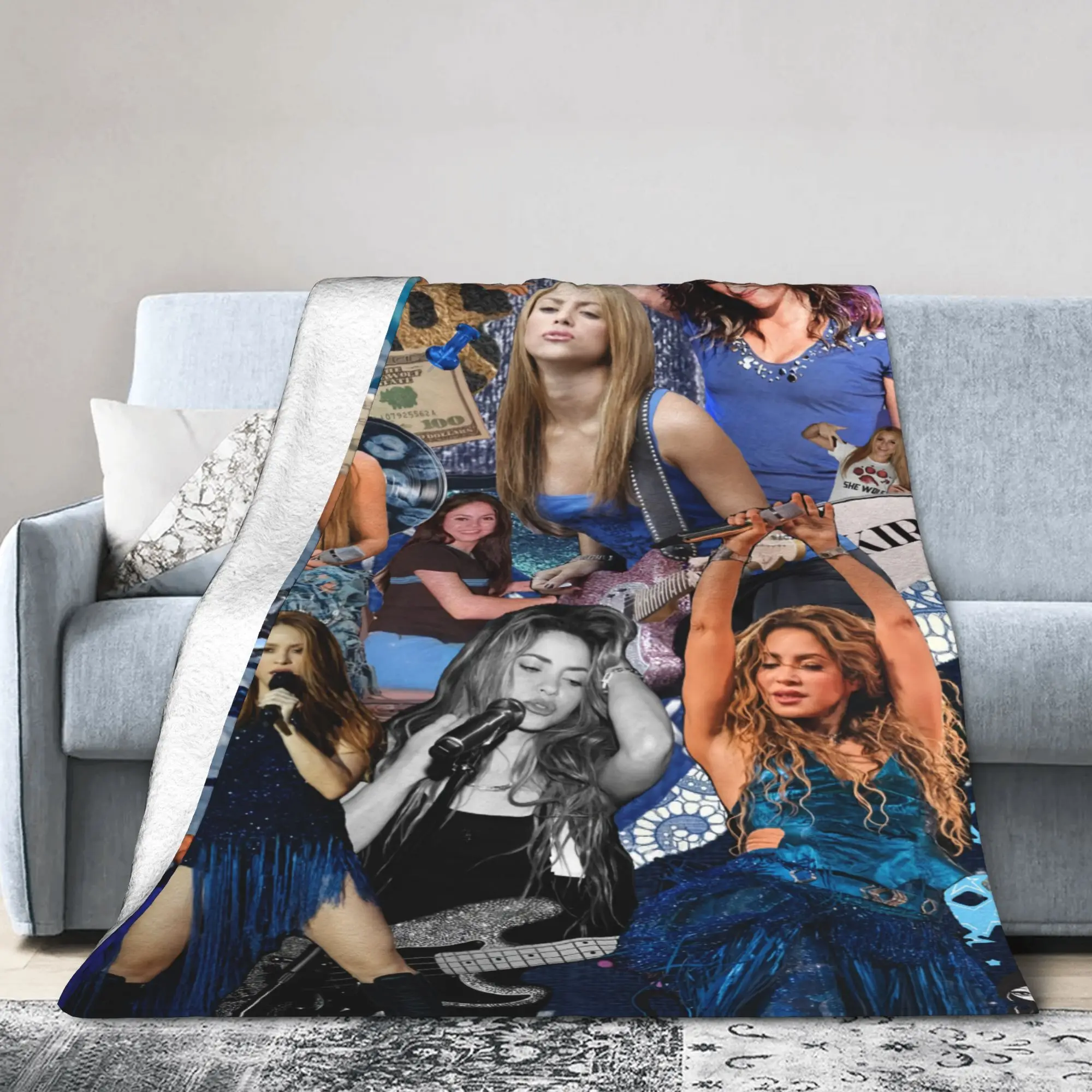 Shakira Colombian Singer Blankets Fleece  Super Warm Throw Blanket for Bed Bedroom Quilt
