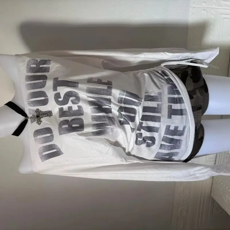 

Sexy Harajuku High Street Oversized Cotton T-shirt Women Casual Retro Y2K Hip-Hop Trendy Brand Letter Print Vintage Loose Top