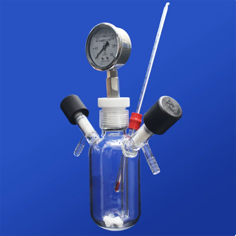 High vacuum pressure gauge thick wall pressure bottle laboratory thickened glass bottle with temperature measurement