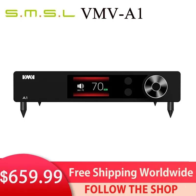 

SMSL VMV A1 Audiophile Class A Amplifier RCA input speaker power amp 6.35mm Headphone Amplifier output with remote control