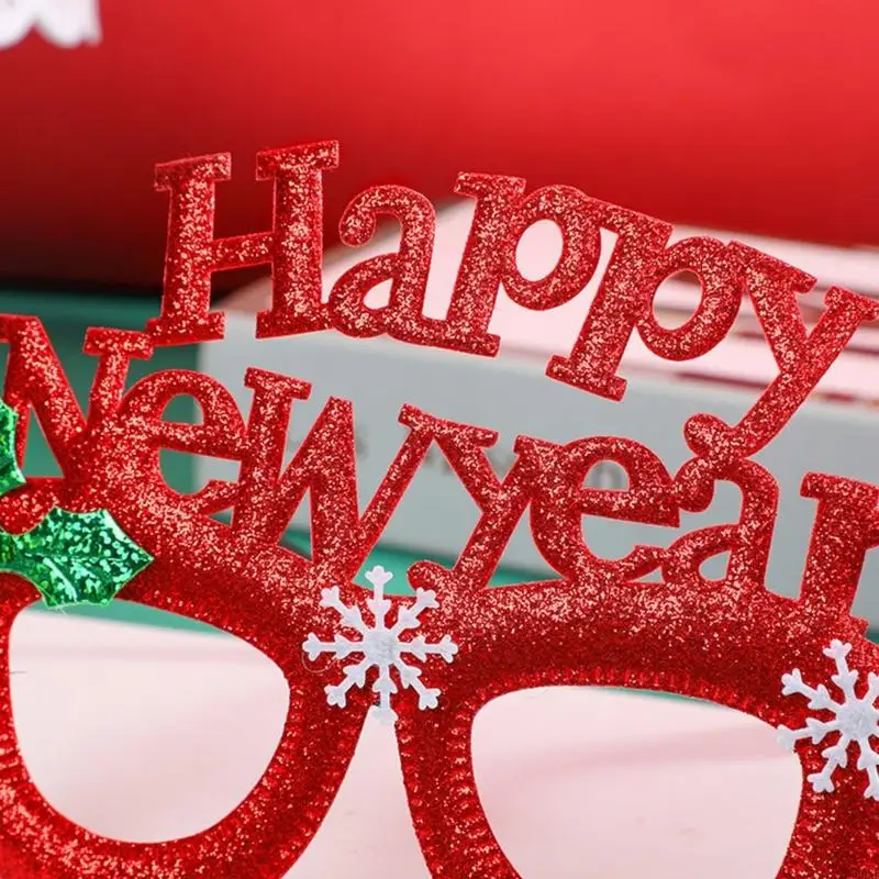 D0UBクリスマスパーティーメガネスパンコール明けましておめでとうございますレターフレームメガネクリスマス装飾