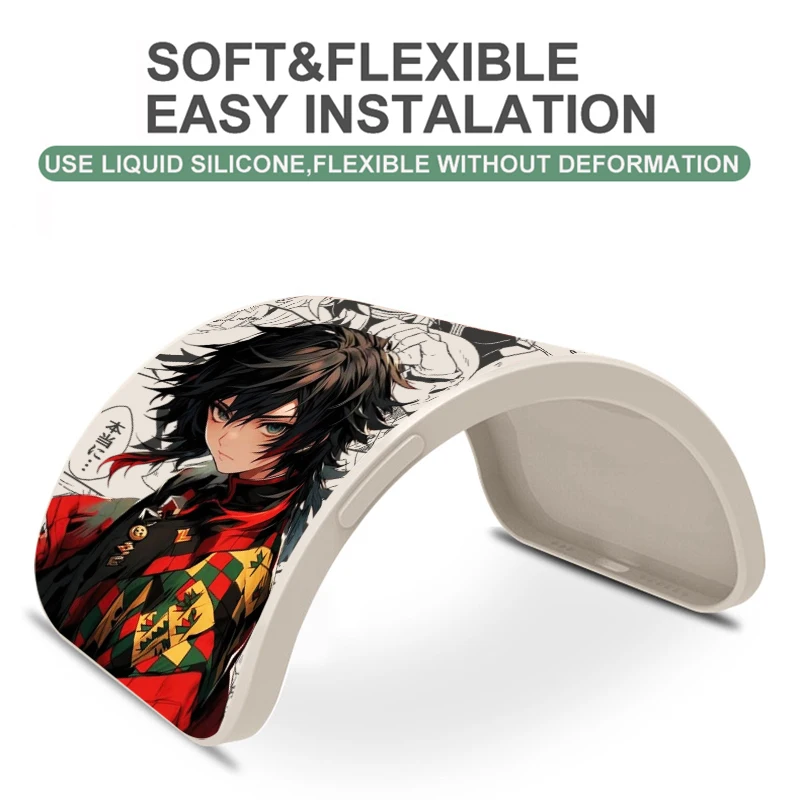 Demon Slayer Kamado Tomioka, funda trasera de silicona líquida para teléfono Xiaomi Redmi Note 12, 11, 11S, 11T, 10, 10S, 10T, 9, 8 Pro Plus