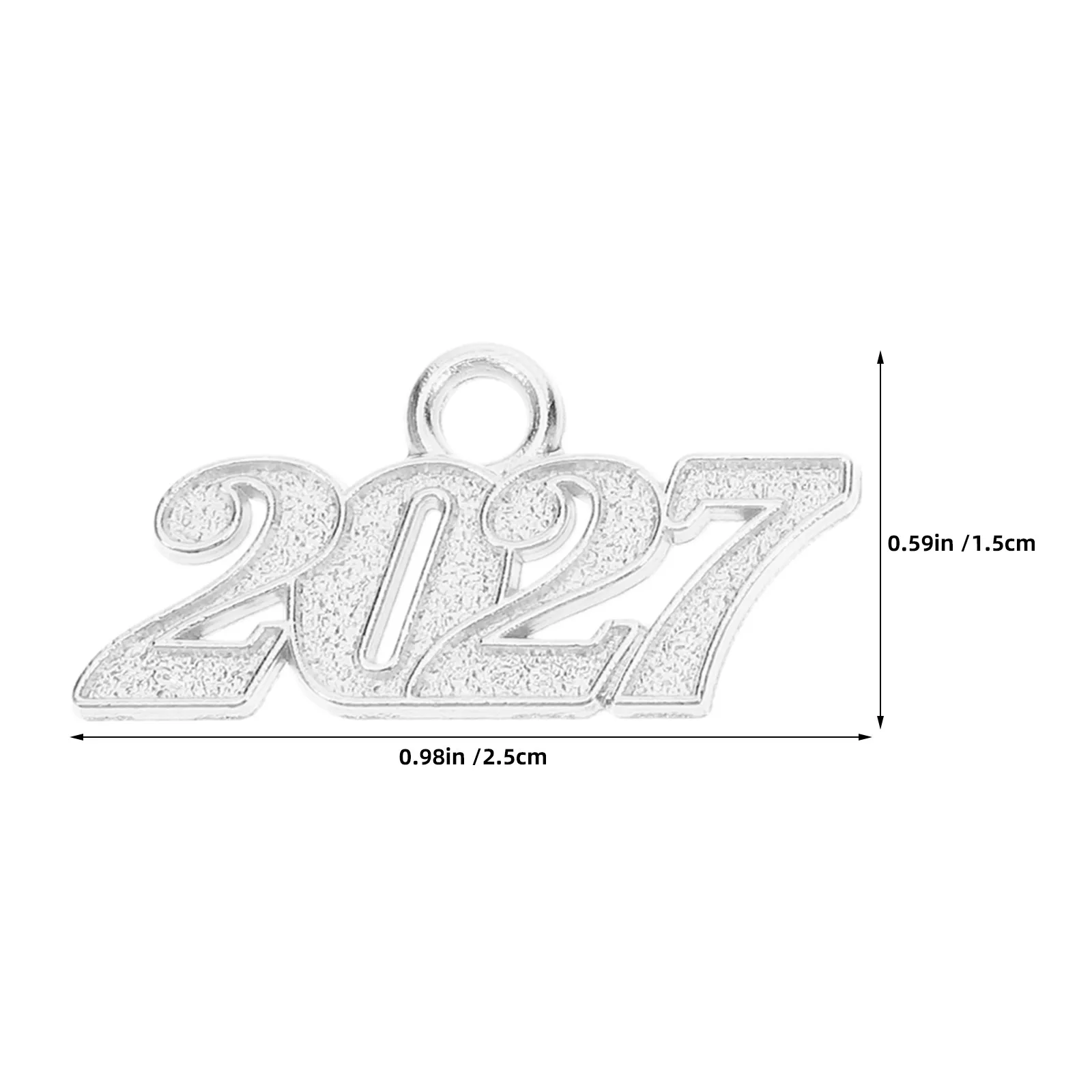 100pcs Metal Year Signet 2027 DIY Pendant Charms for Graduation Cap Tassels Bracelet Necklace Earrings Keychain Zipper Pulls