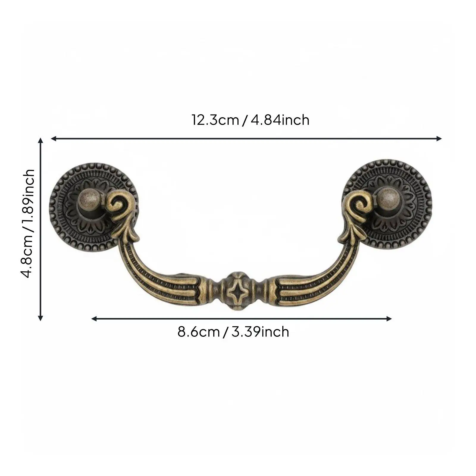 Drawer Pull European Pattern Sturdy Build Bronze Luster for Decor