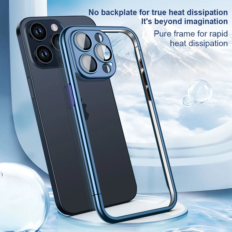 Electroplated Removable Frame Camera Lens Protector Bumper Phone Case for iPhone 12 13 14 15 Pro Max 15Puls PC Shockproof Cover