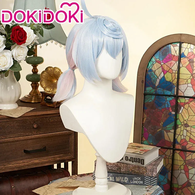 لعبة wiwiwi 123sigewinne Genshin Impact cosplay DOKIDOKI Fontaine sigerwinne قبعة شعر مستعار قصيرة لطيفة وردية وزرقاء