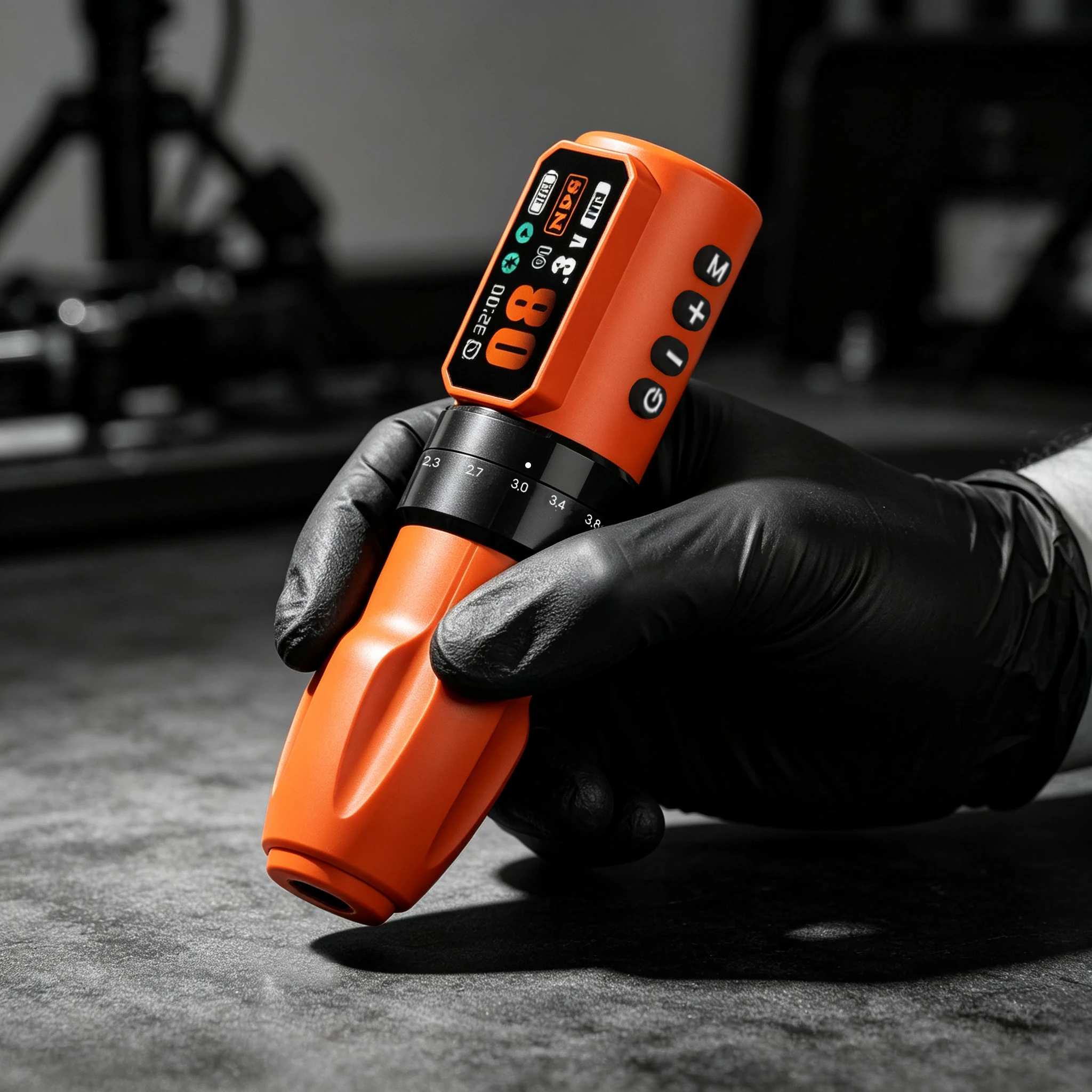Wireless Adjustable Stroke Tattoo Machine Rotaty Battery Pen with Portable Power Pack 2200mAh LED Digital Display