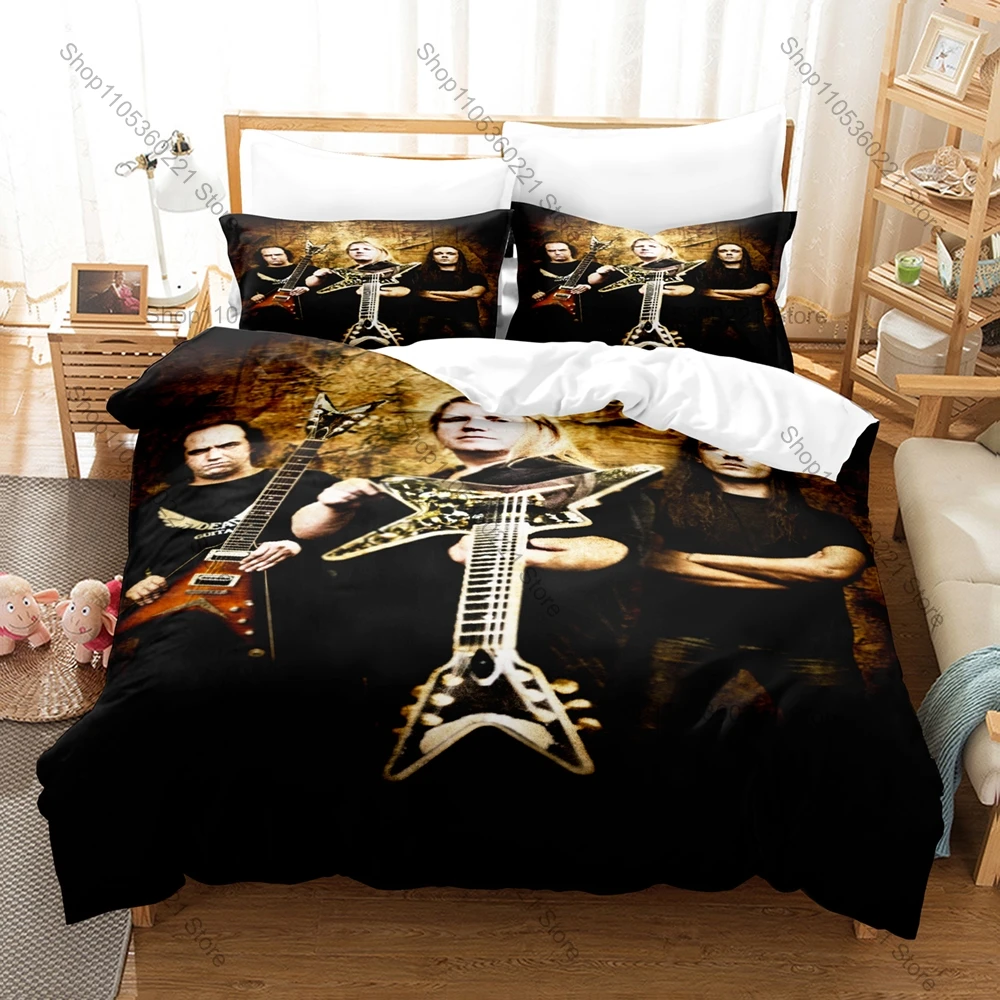 Nile Band Themed Duvet Cover + 2 Pillowcases, Ancient Egyptian Mythology Graphic Bedding Set Home Dorm Decoration for Rock Music