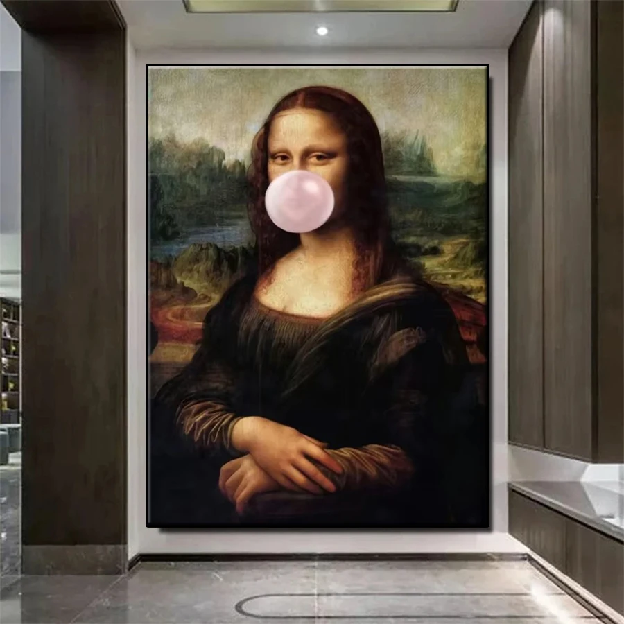 DIY Diamant Malerei Interessante Mona Lisa bläst Blasen voller Diamant Stickerei Verkauf Kreuzstich Sets Mosaik handgemachtes Geschenk