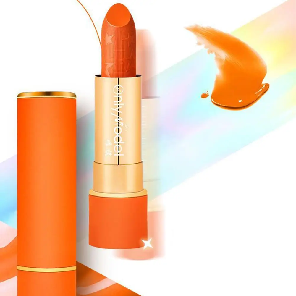 Carrot Lipstick Hydrating Smooth Energetic Bright Colors Lip Lipstick Beauty Lipstick Products Orange Long-lasting L8D3