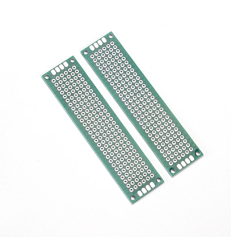 2 Stück 2,54 mm Rastermaß Doppelseitige Universalplatine 2x8 cm Größe Elektronische Komponenten-Leiterplatte Perforierte Platine – Detail 2