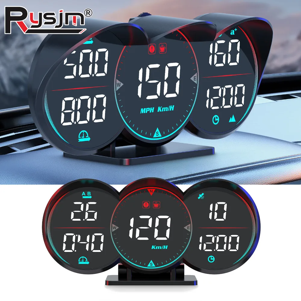 جديد G17 سيارة HUD GPS + Beidou رقاقة رئيس يصل عرض LCD عداد السرعة المنحدر متر القيادة المسافة البوصلة السرعة الزائدة إنذار لجميع السيارات #1