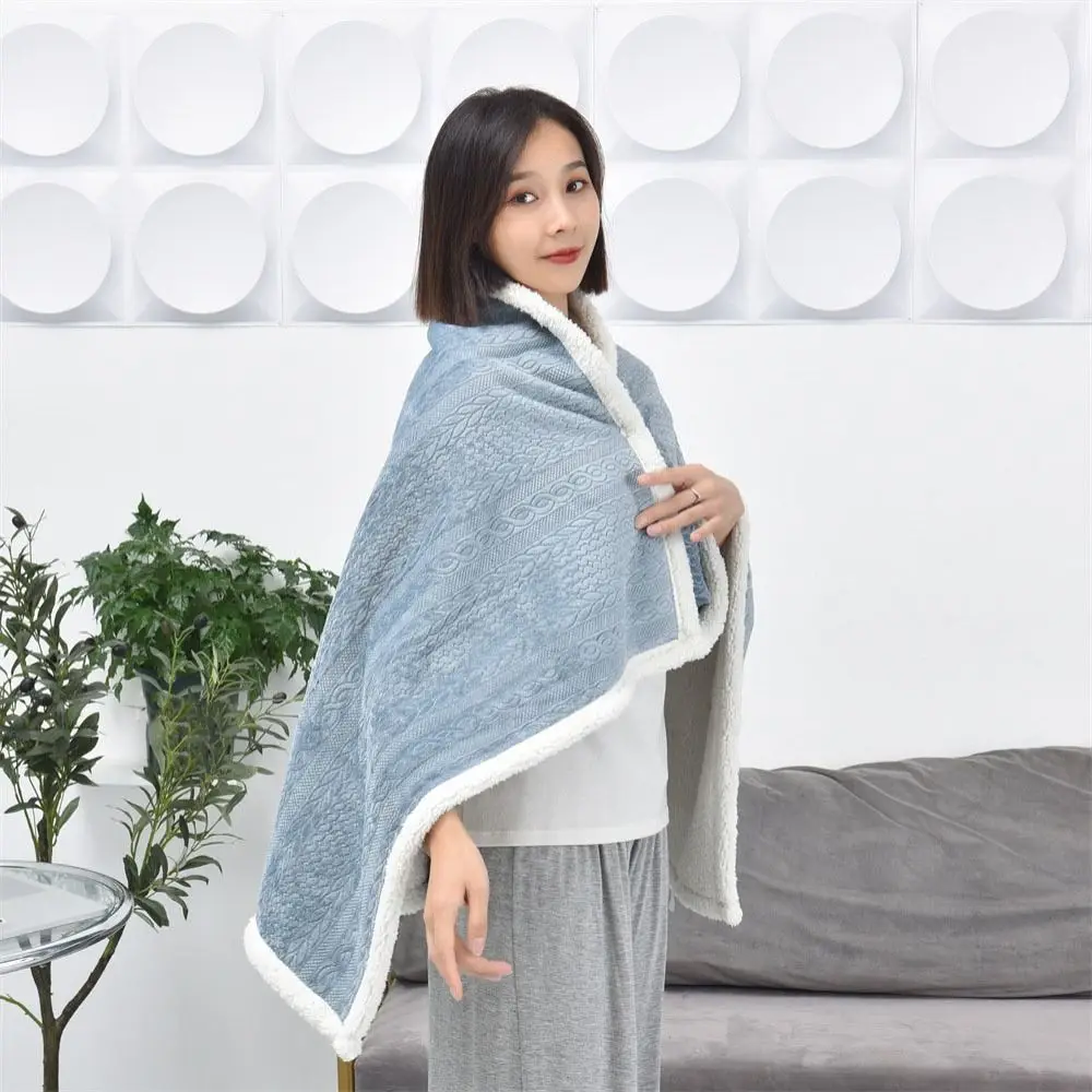 

Soft Double Layered Flannel Blanket Shawl Thicken Warm Warm Shawl Cloak Women Scarf Office