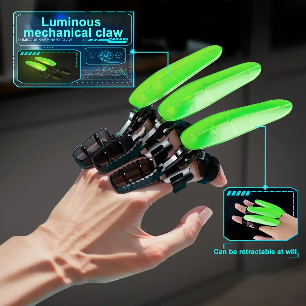 3 قطعة ثلاثية الأبعاد مطبوعة الميكانيكية مخلب لعبة إصبع ولفيرين مخالب قابل للتعديل حجم معدات الهالوين التأثيرية للبالغين والأطفال #3