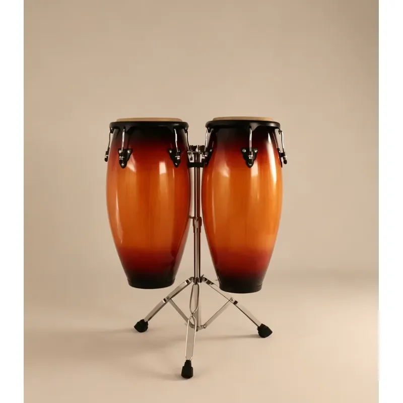 10 Inch Wooden Hand Drum with Cowhide Head Classic Ergonomic Design Percussion Instrument for Kids and Adults Music Education