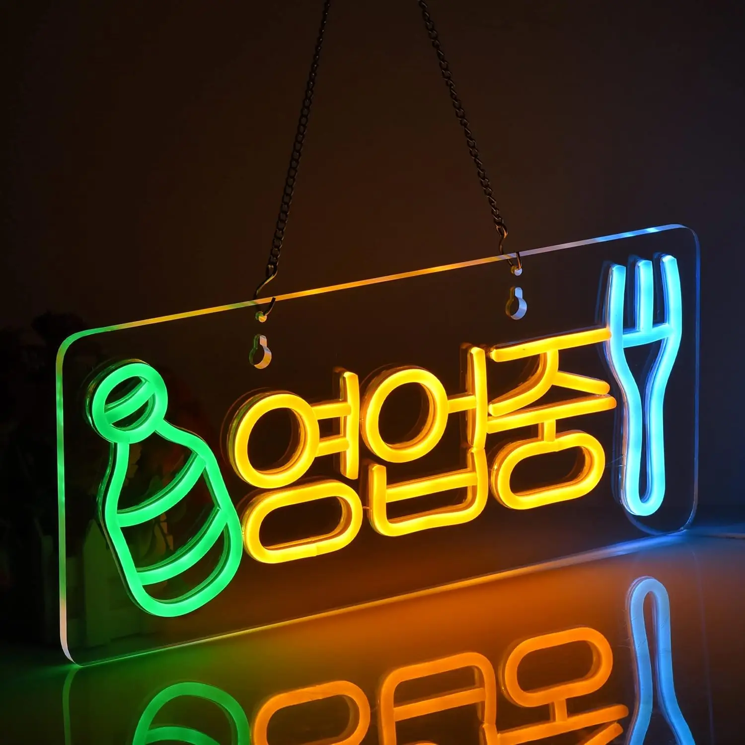 Korea Open Neon Sign LED Neon Light Sign USB Powered for Restaurant Bar Bistro Coffee Shop Sign Man Cave Party Decoration