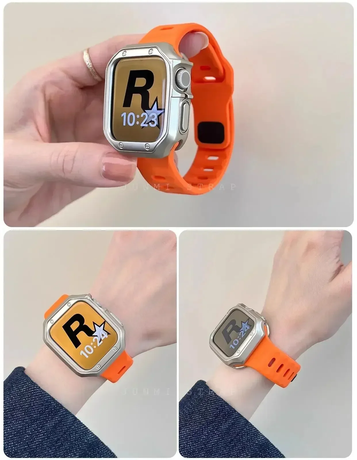 لينة سيليكون حزام + حافظة ل سوار ساعة يد آبل 49 مللي متر 46 مللي متر 45 مللي متر 42 مللي متر سوار Correa iWatch الترا 2 38 مللي متر 40 مللي متر 41 مللي متر حزام الساعات 10 9 8