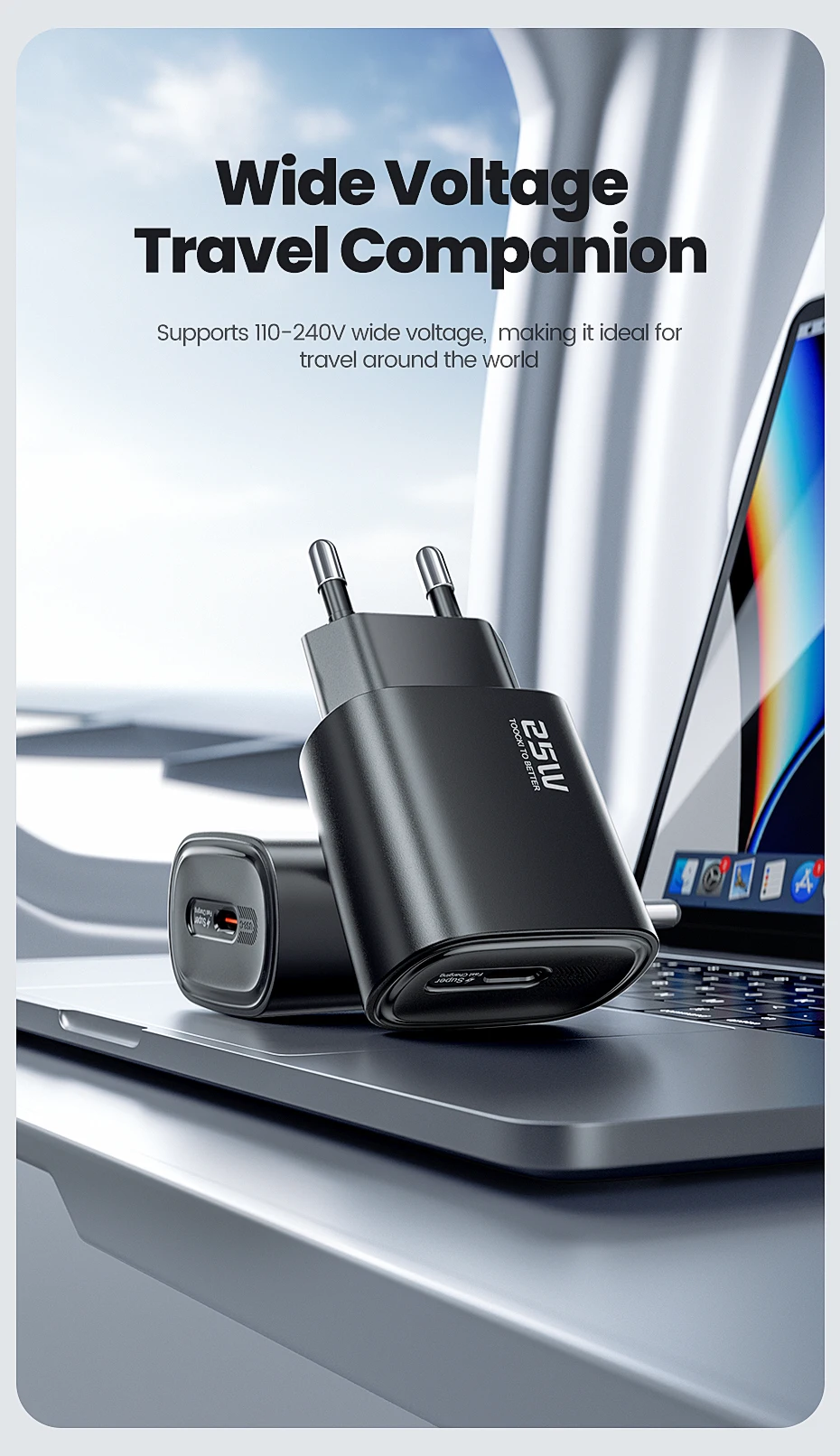 Toocki 25W USB-Ladegerät PD 3.0 PPS Schnellladung Mini USB Typ C Telefonladegerät für Samsung S23 S24 S25 iPhone 16 15 14 13 Pro Max – Detail 10