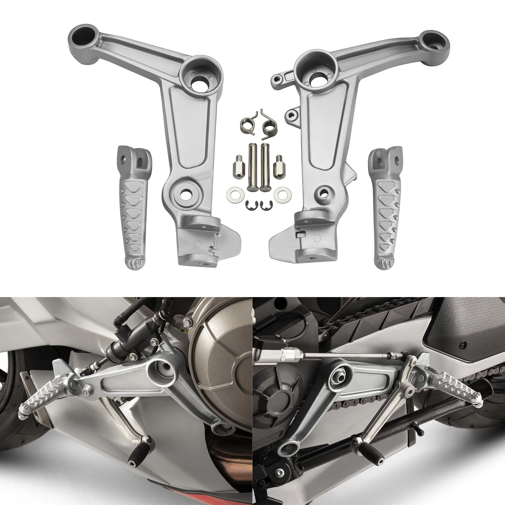 

Motorcycle Rider Driver Footpegs Footrests & Mount Bracket For Aprilia RS660 2021-2023 2022