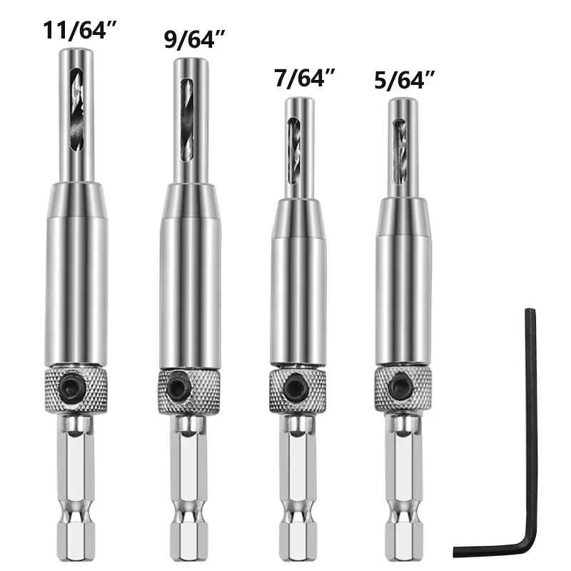 

4 шт., набор самоцентрирующихся Сверл С шестигранным хвостовиком 1/4 дюйма