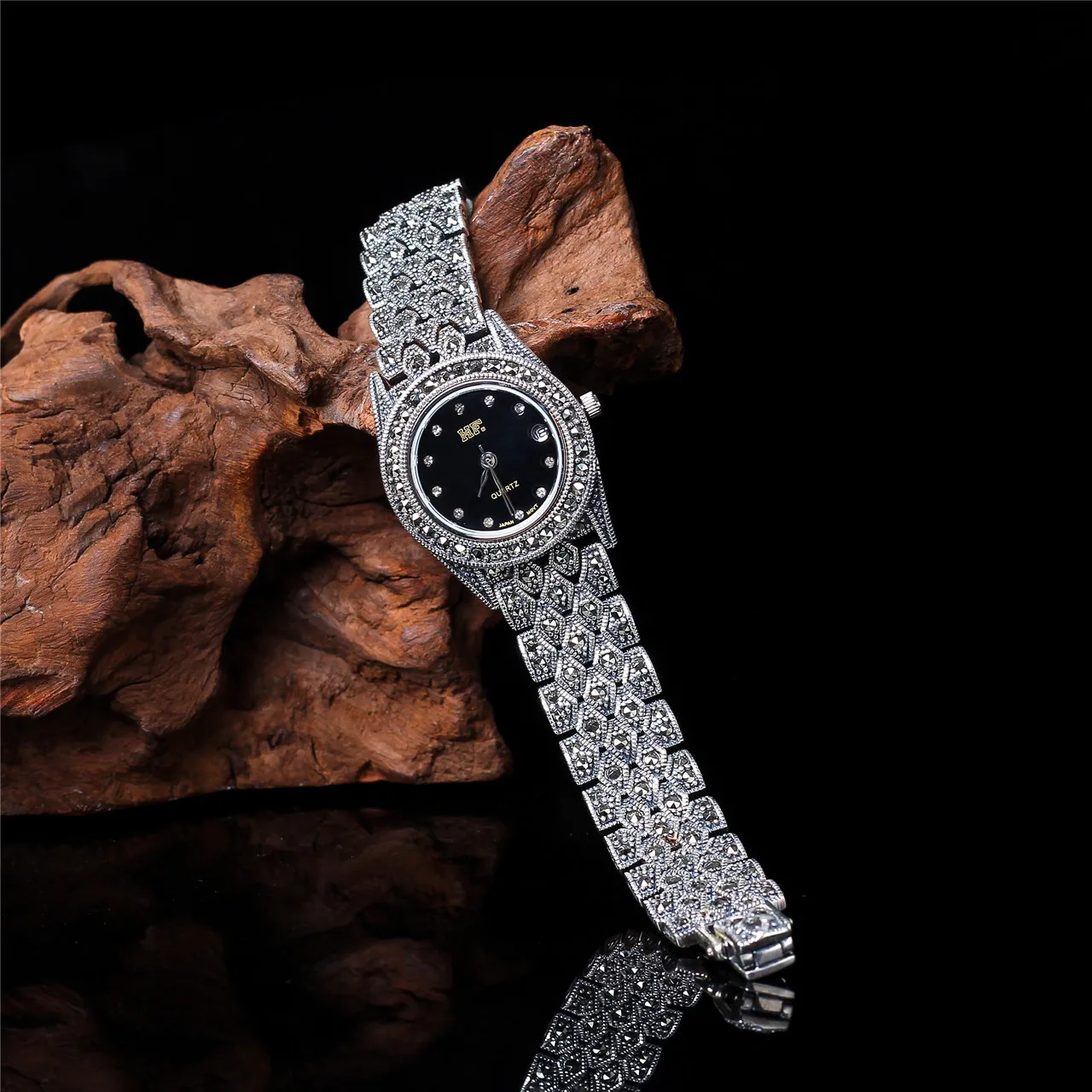 Real Solid Pure S925 Sterling Silver Jewelry Stylish Men and Women Thai Silver Bracelet Watch