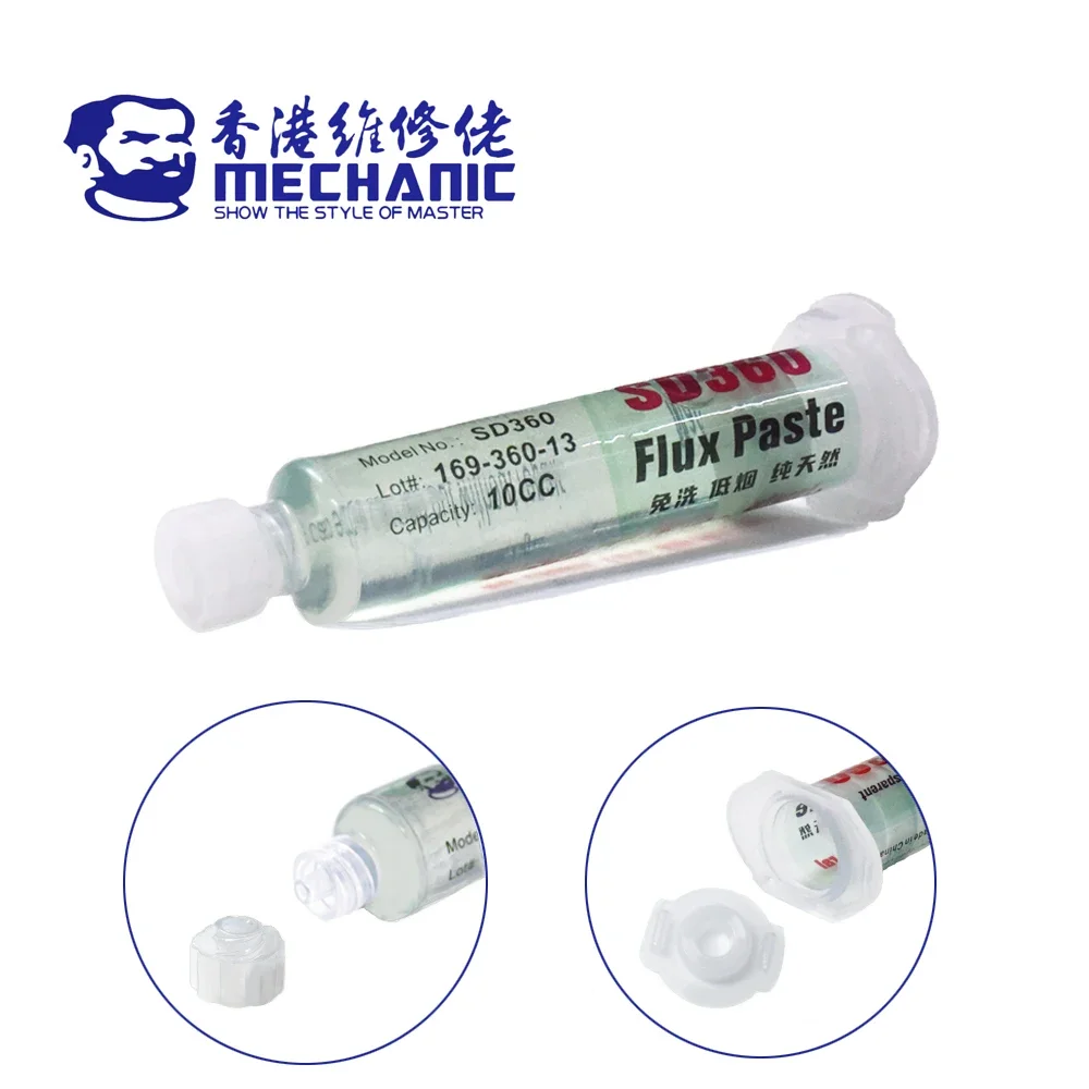 MECHANIC SD360 Max 10cc No-Clean Transparent Solder Paste Welding Advanced Oil Flux for PCB SMD BGA SMT Soldering Repair