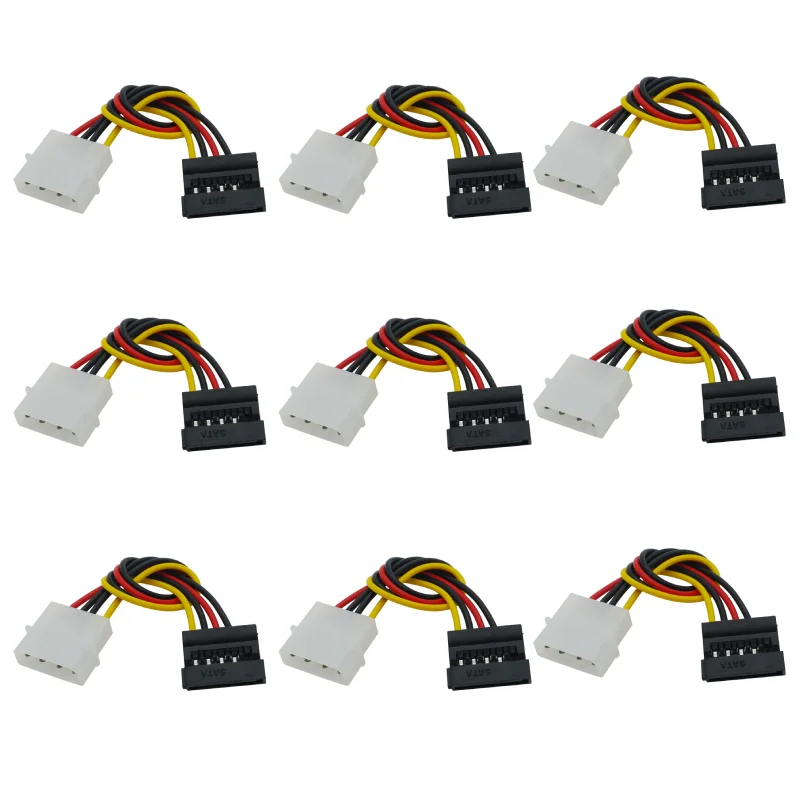 4 Pin IDE to SATA 15 Pin HDD Power Adapter Cable Hard Drive Adapter Male to Female Molex SATA Power Cable